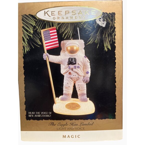 Hallmark 1994 Lunar Landing 25th Anniversary Astronaut Ornament With Light-Up Ba - Picture 13 of 16